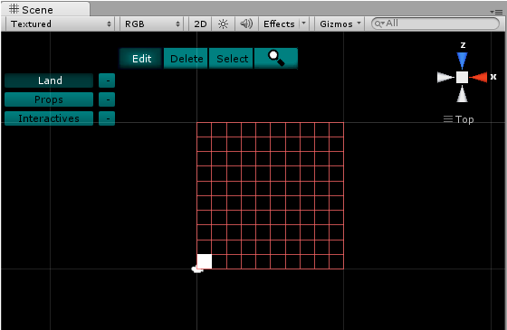 Screenshot of view port editor (buttons and grid)