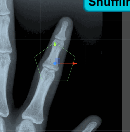 Gif showing 2D collider editor mapping out a part of the hand